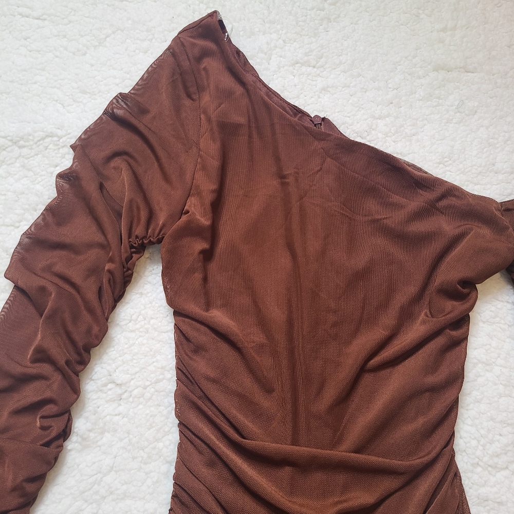 NEW Ruched One Shoulder Dress - Picture 3 of 4